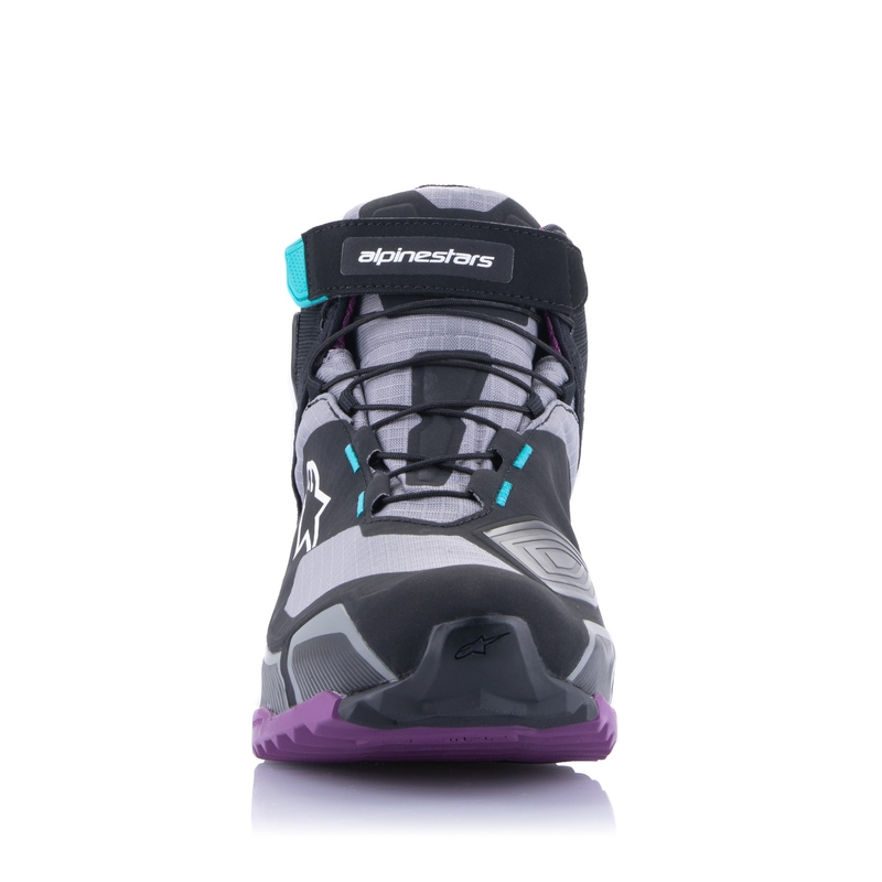 Alpinestars Stella CR-X Drystar Damen-Motorradstiefel Schwarz-Grau-Lila-Türkis