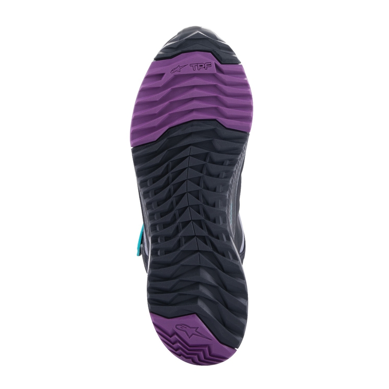 Alpinestars Stella CR-X Drystar Damen-Motorradstiefel Schwarz-Grau-Lila-Türkis