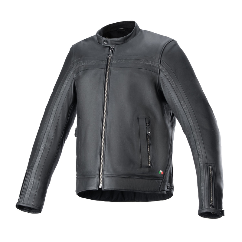 Motorrad-Lederjacke Alpinestars Dyno Schwarz-Schwarz