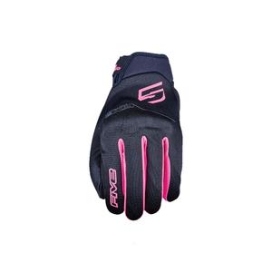 Damen-Motorradhandschuhe FIVE Globe EVO schwarz-fluo pink