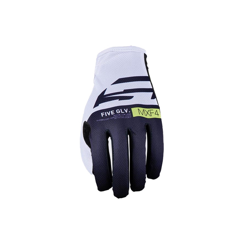 Motocross-Handschuhe FIVE MXF4 weiß-blau-fluo gelb