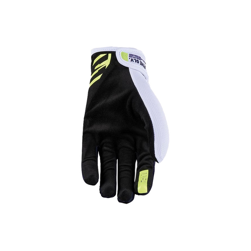 Motocross-Handschuhe FIVE MXF4 weiß-blau-fluo gelb