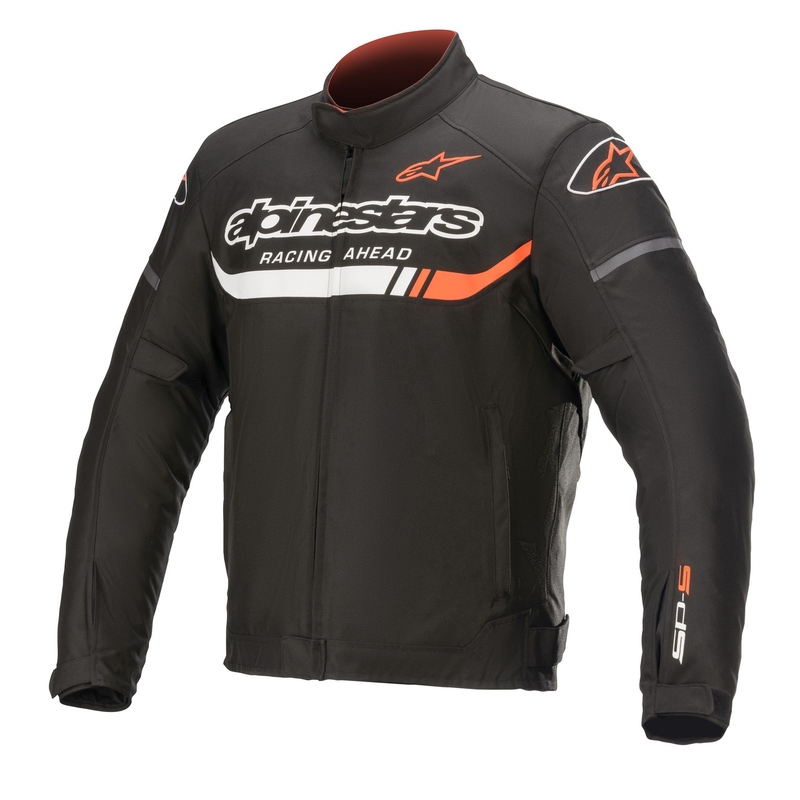 Alpinestars T-SP S Ignition Wasserdichte Motorradjacke Schwarz-Weiß-Fluorot