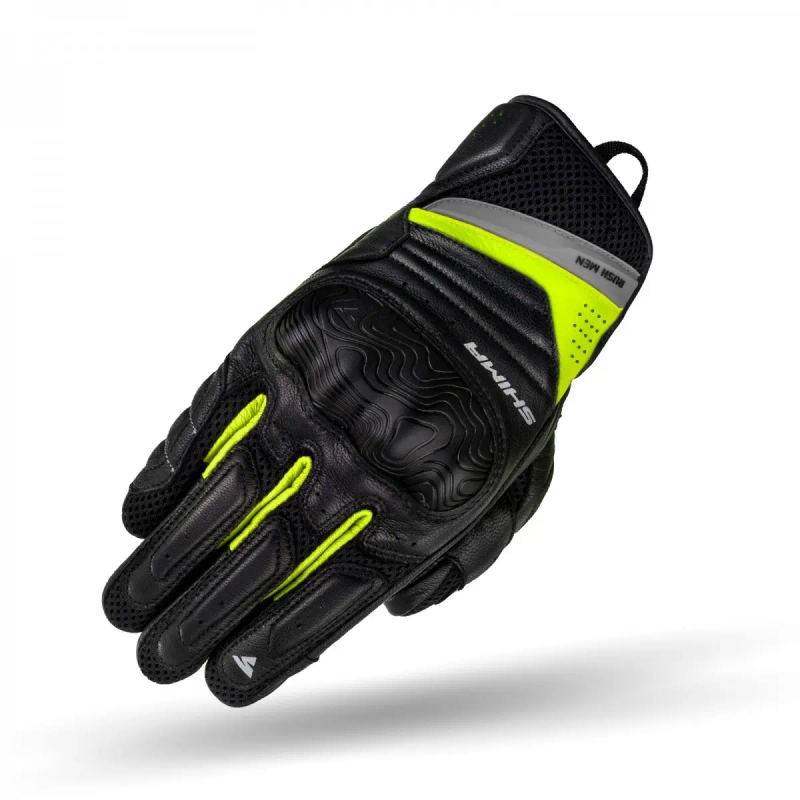 Schwarz-fluogelbe Motorradhandschuhe Shima Rush