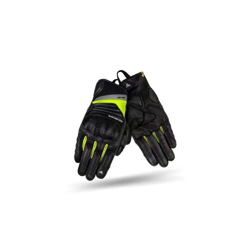 Schwarz-fluogelbe Motorradhandschuhe Shima Rush