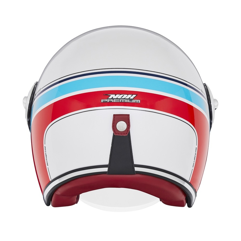 Offener Motorradhelm NOX PREMIUM Heritage weiß-blau-rot