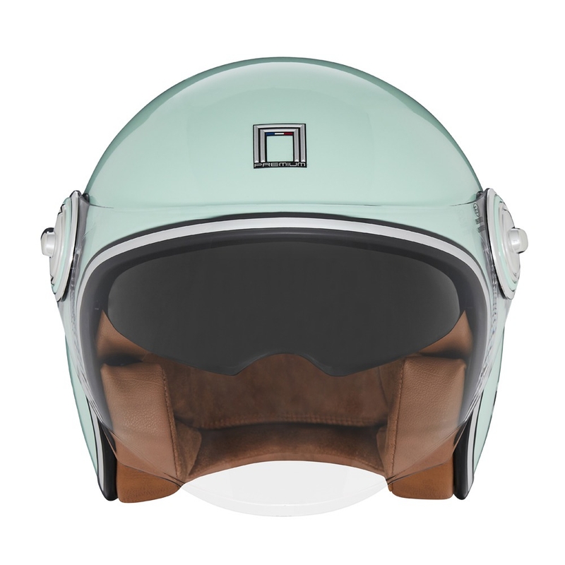 NOX PREMIUM Heritage offener Motorradhelm, Pastellgrün