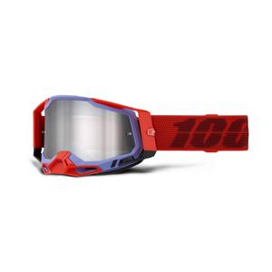 Motocross-Brille 100 % RACECRAFT 2 Cleat silbernes Plexiglas