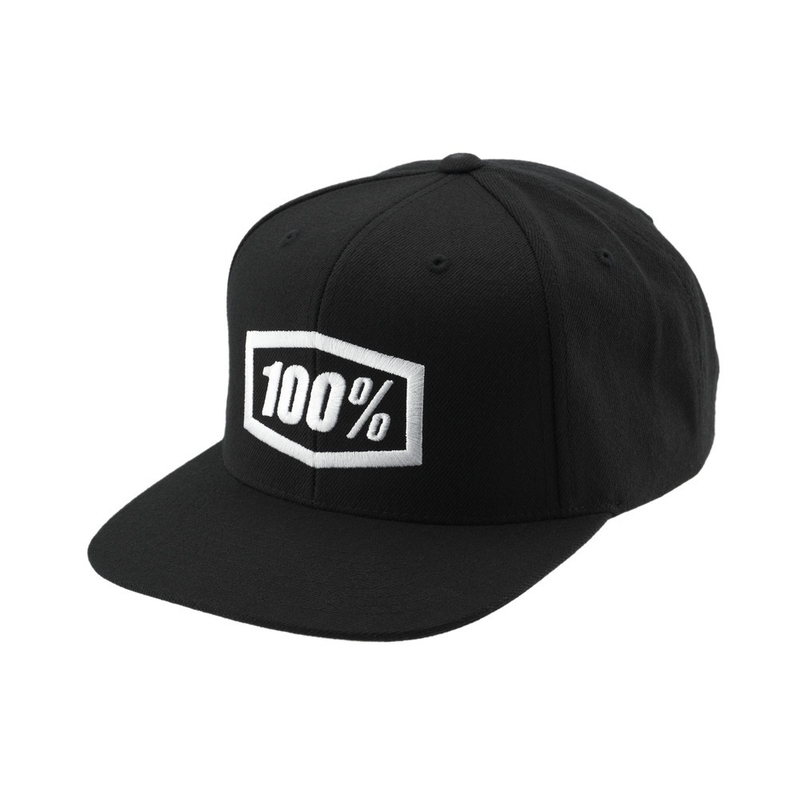 100 % Icon Snapback-Kappe schwarz