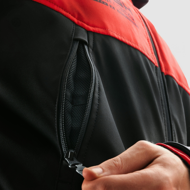 Rebelhorn Slash schwarz-rote Softshell-Motorradjacke