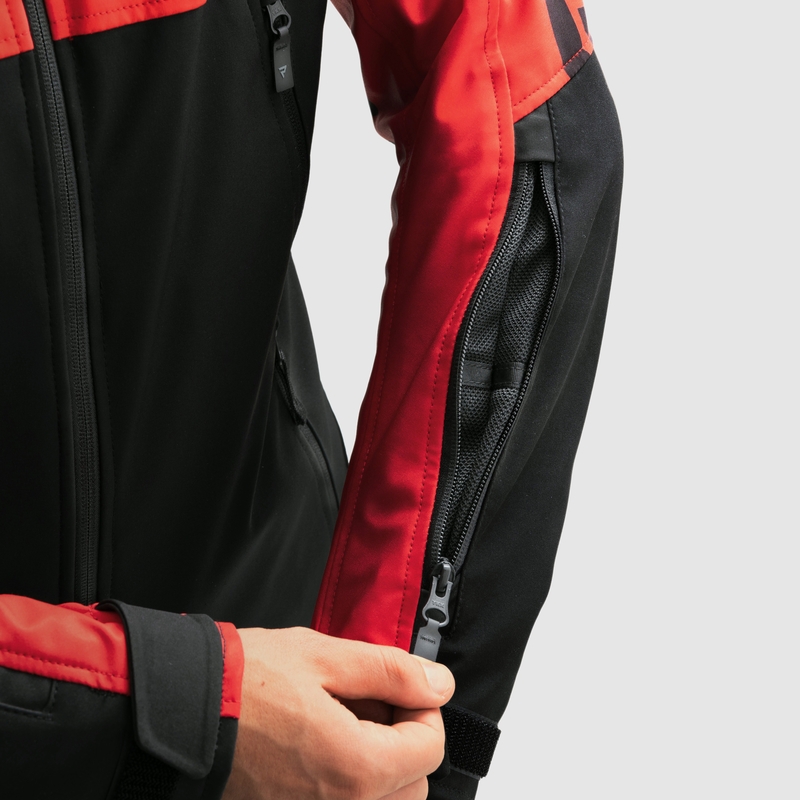 Rebelhorn Slash schwarz-rote Softshell-Motorradjacke