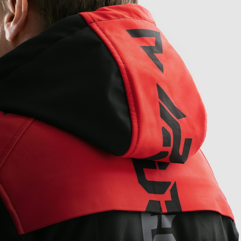 Rebelhorn Slash schwarz-rote Softshell-Motorradjacke