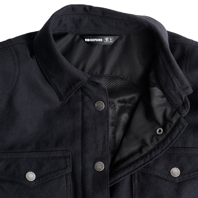 Damen-Motorradshirt Oxford Kickback 2.0 schwarz