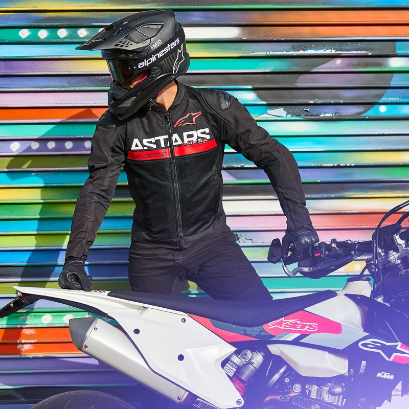 Alpinestars SMX Air Motorradjacke Schwarz-Fluorot