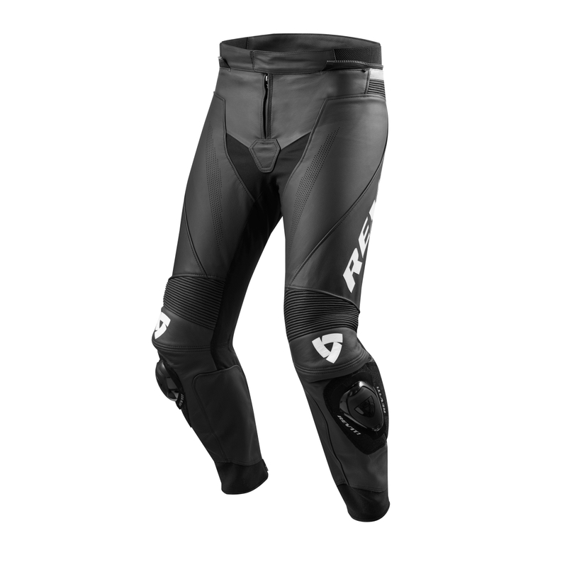 Revit Vertex GT Motorradhose aus schwarzem und weißem Leder zu verkaufen Ausverkauf