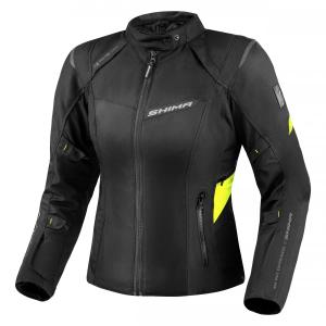 Damen-Motorradjacke Shima Rush 2.0 Schwarz-Fluogelb