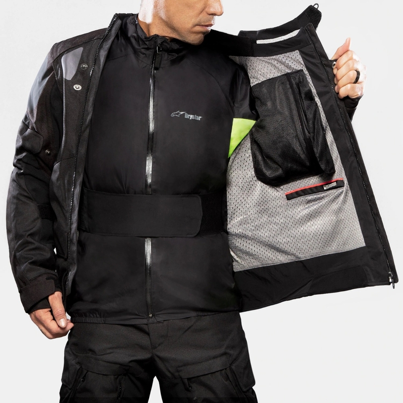 Motorradjacke Alpinestars Halo Drystar Schwarz-Schwarz