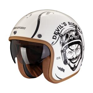 Offener Motorradhelm Scorpion Belfast Evo ROMEO creme-schwarz