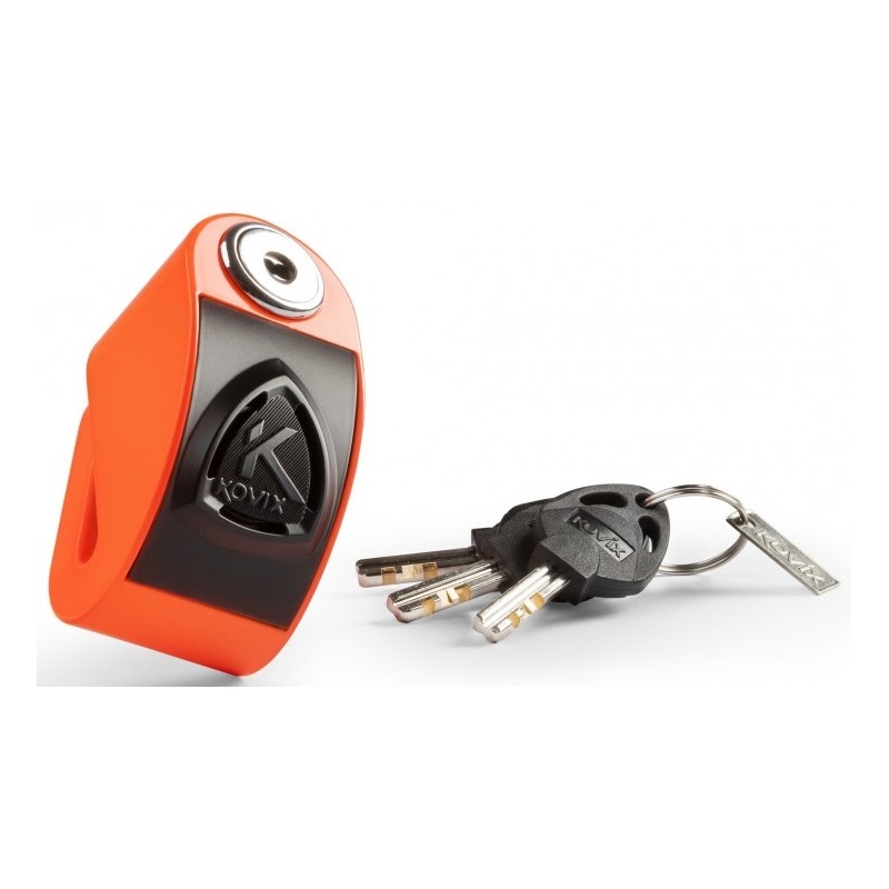 Scheibenbremsschloss mit Alarm KOVIX KD6 orange