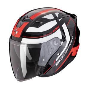 Offener Motorradhelm SCORPION EXO-230 PUL schwarz-rot