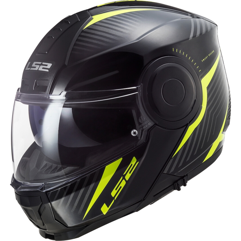Klappbarer Motorradhelm LS2 FF902 Scope Skid schwarz-fluo gelb - II. Qualität