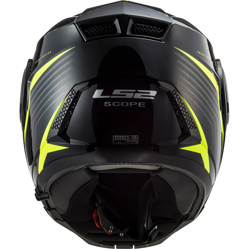 Klappbarer Motorradhelm LS2 FF902 Scope Skid schwarz-fluo gelb - II. Qualität