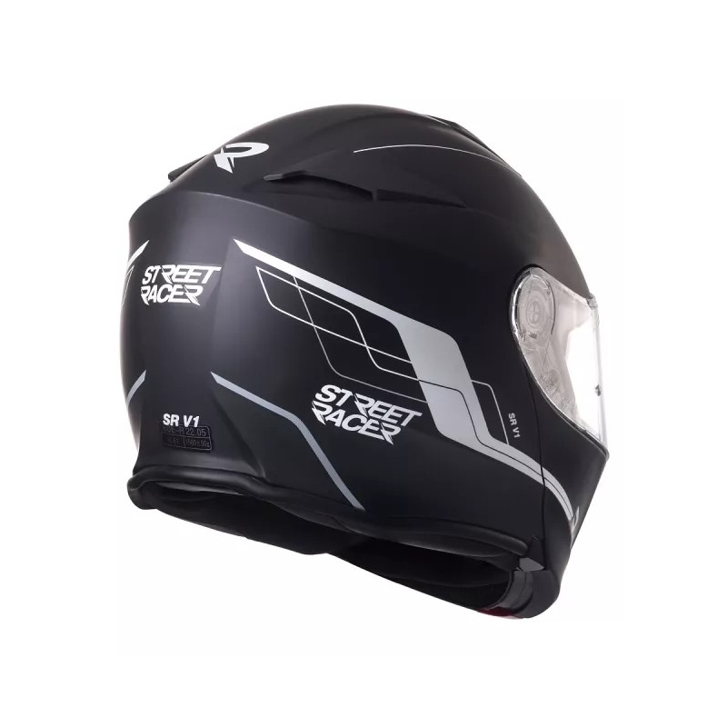 Klappbarer Motorradhelm Street Racer SR V1 schwarz-weiß - II. Qualität