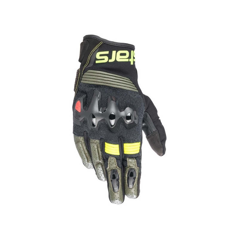 Alpinestars Halo Motorradhandschuhe schwarz-grün-fluogelb