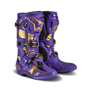 Alpinestars Tech 10 Limited Edition Champ Lila-Gold Motorradstiefel