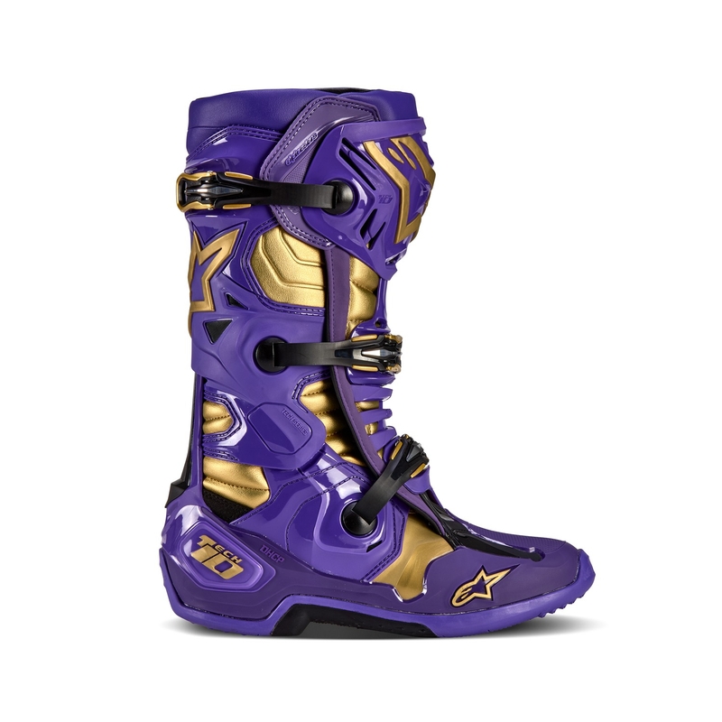 Alpinestars Tech 10 Limited Edition Champ Lila-Gold Motorradstiefel