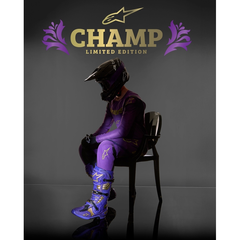Alpinestars Tech 10 Limited Edition Champ Lila-Gold Motorradstiefel