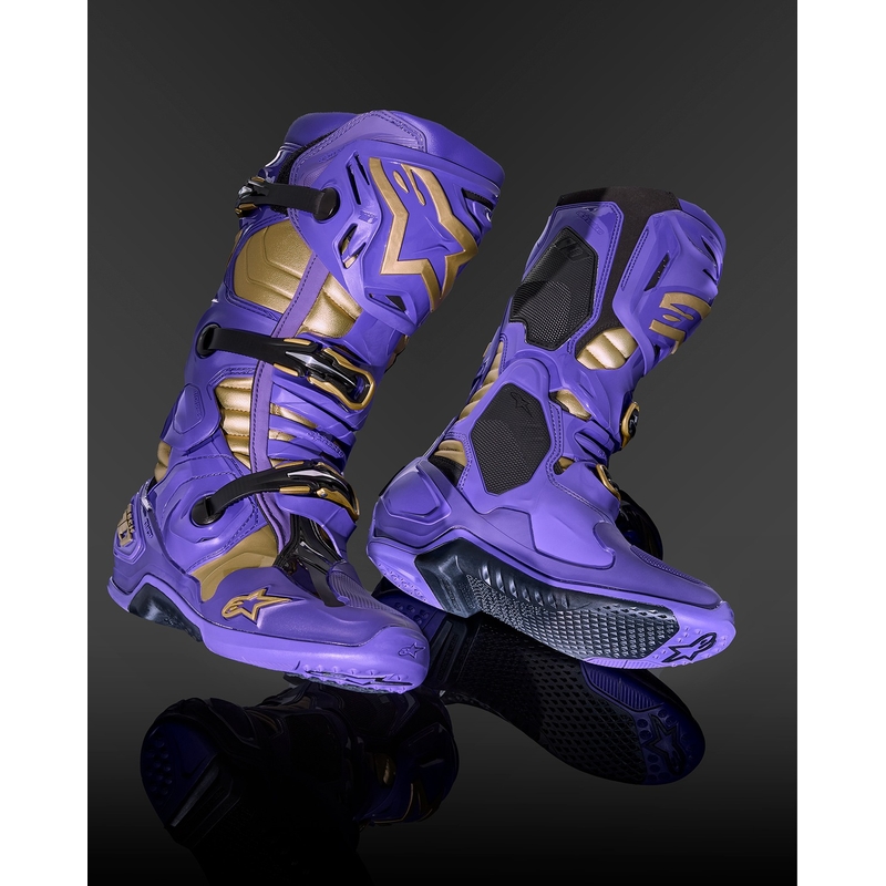 Alpinestars Tech 10 Limited Edition Champ Lila-Gold Motorradstiefel