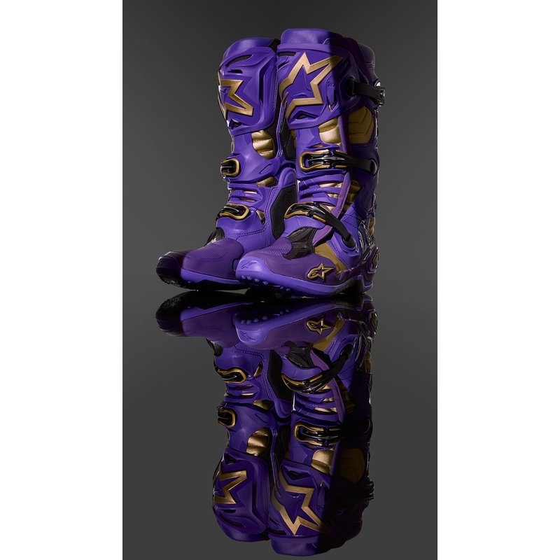 Alpinestars Tech 10 Limited Edition Champ Lila-Gold Motorradstiefel