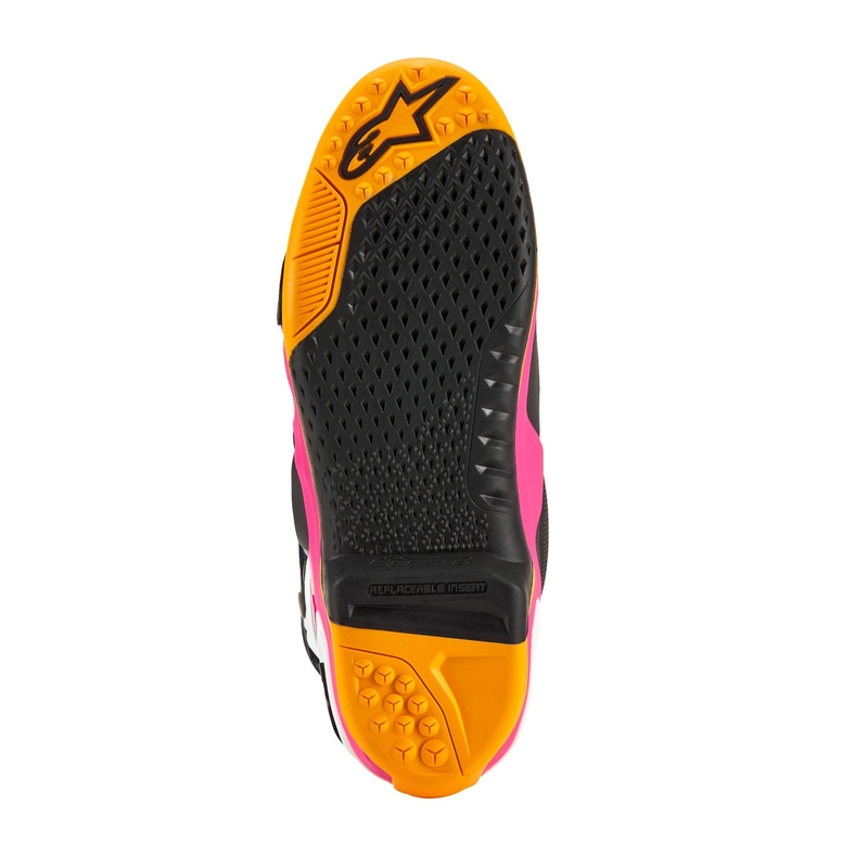Alpinestars Tech 10 Limited Edition Coast Motorradstiefel Weiß-Marineblau-Pink-Fluo Gelb-Orange-Schwarz
