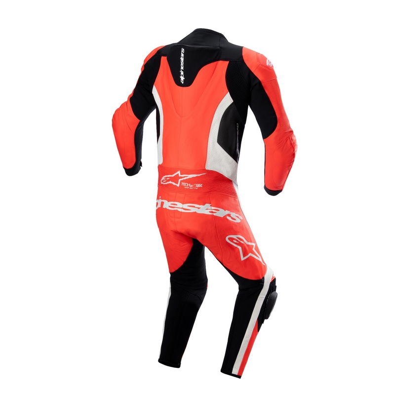 Einteiliger Motorrad-Lederkombi Alpinestars GP Force Lurv fluo rot-weiß-schwarz