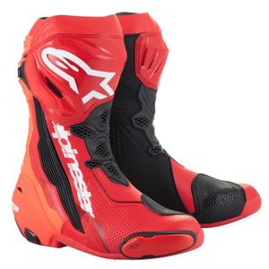 Motorradstiefel Alpinestars Supertech R fluo rot-rot