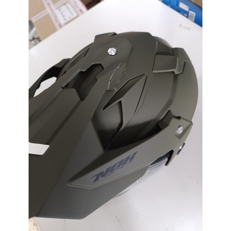 Endurohelm NOX N312 grün matt - II. Verkaufsqualität Ausverkauf