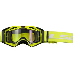 Motocross-Brille LS2 Aura Enduro schwarz-gelbes klares Plexiglas