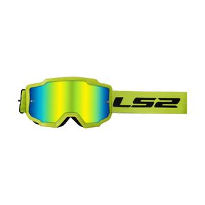 Motocross-Brille LS2 Charger HV gelb mit Iridium-Plexiglas