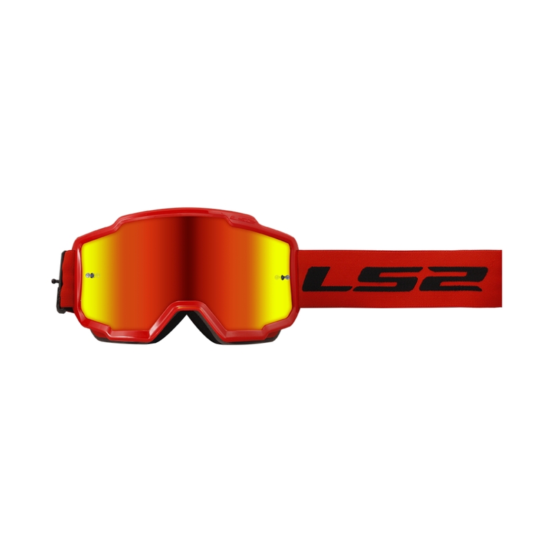 Motocross-Brille LS2 Charger rot mit Iridium-Plexiglas