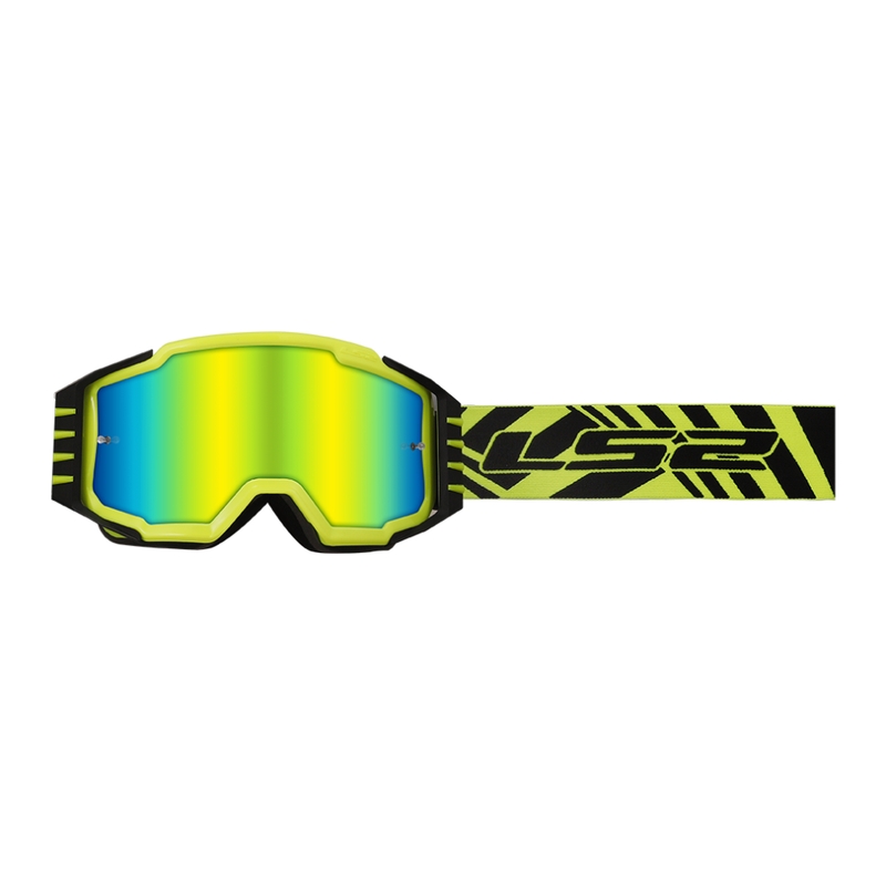 Motocross-Brille LS2 Charger PRO HV gelb-schwarz mit Iridium-Plexiglas