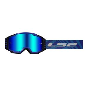 Motocross-Brille LS2 Charger PRO blau mit Iridium-Plexiglas