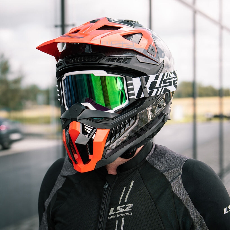 Motocross-Brille LS2 Charger PRO weiß mit Iridium-Plexiglas