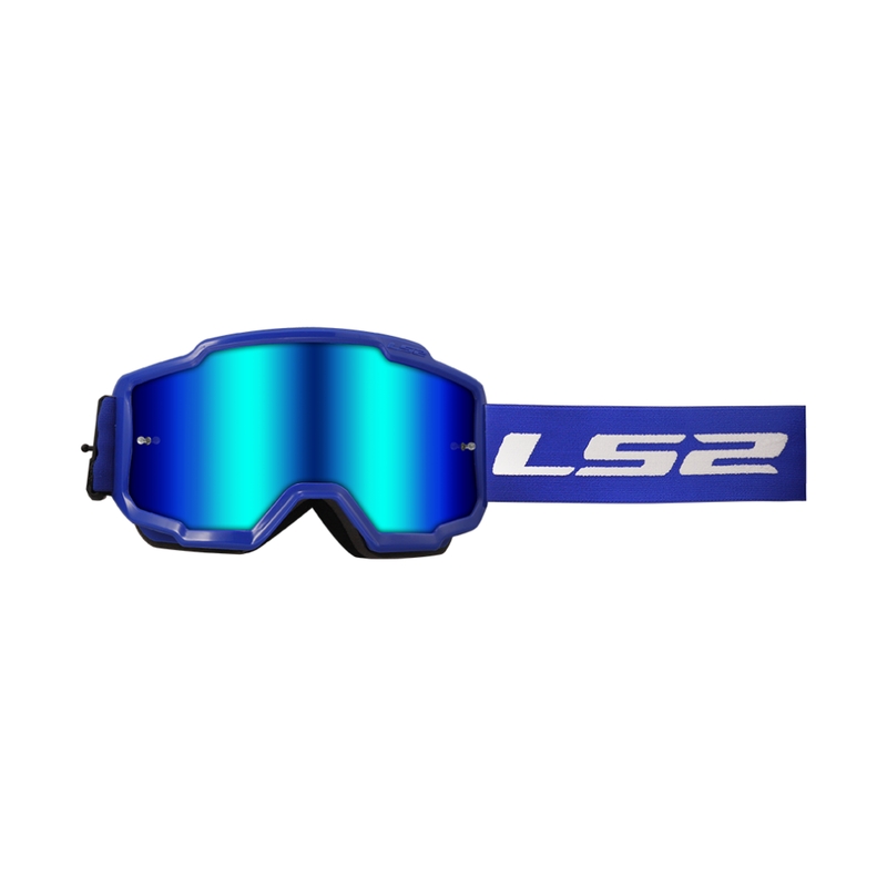 Motocross-Brille LS2 Charger blau mit Iridium-Plexiglas