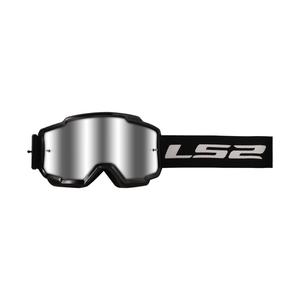 Motocross-Brille LS2 Charger schwarz mit silbernem Plexiglas