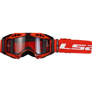 Motocross-Brille LS2 Aura Enduro rotes klares Plexiglas