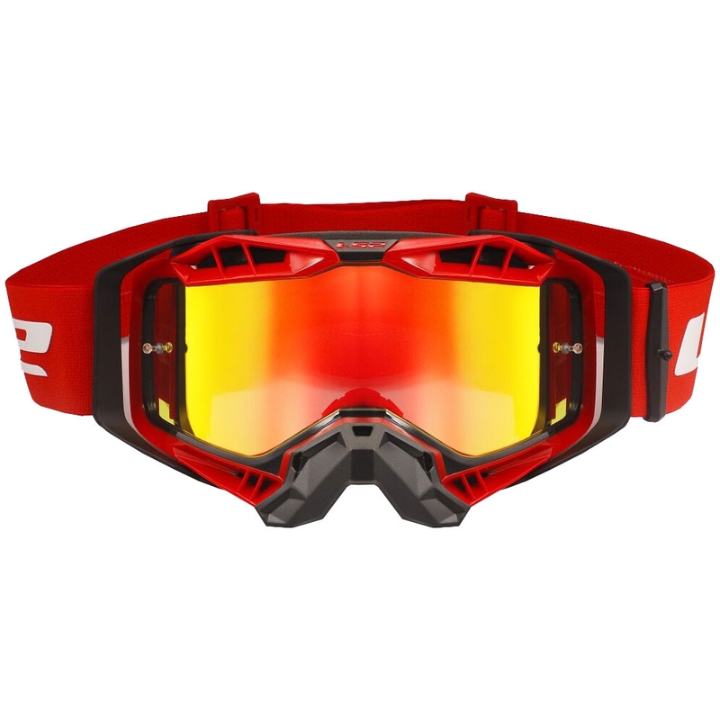 Motocross-Brille LS2 Aura PRO schwarz-rotes Iridium-Plexiglas