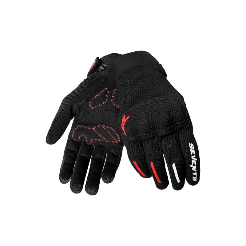 Motorradhandschuhe Seventy Degrees SD-C40 Asphalt schwarz-rot