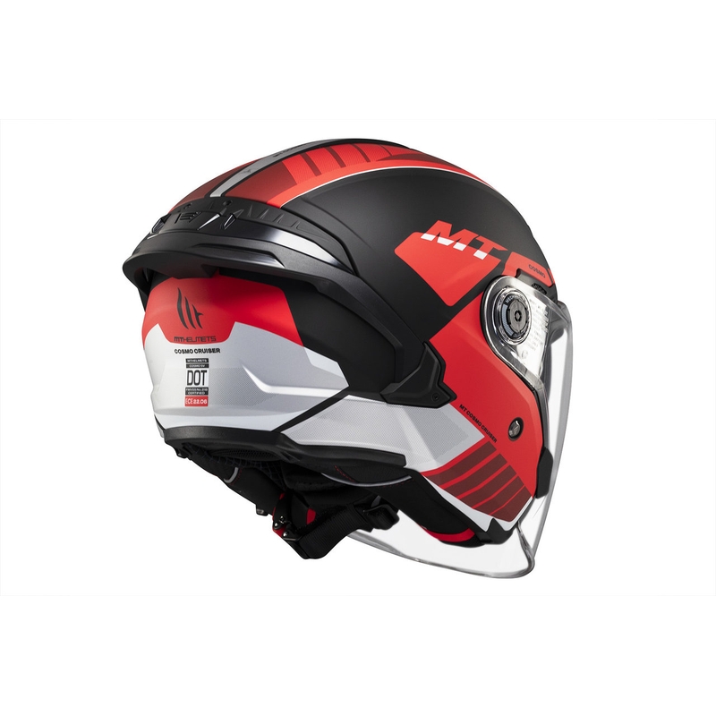 Offener Helm MT Cosmo SV Cruiser matt rot-schwarz-grau