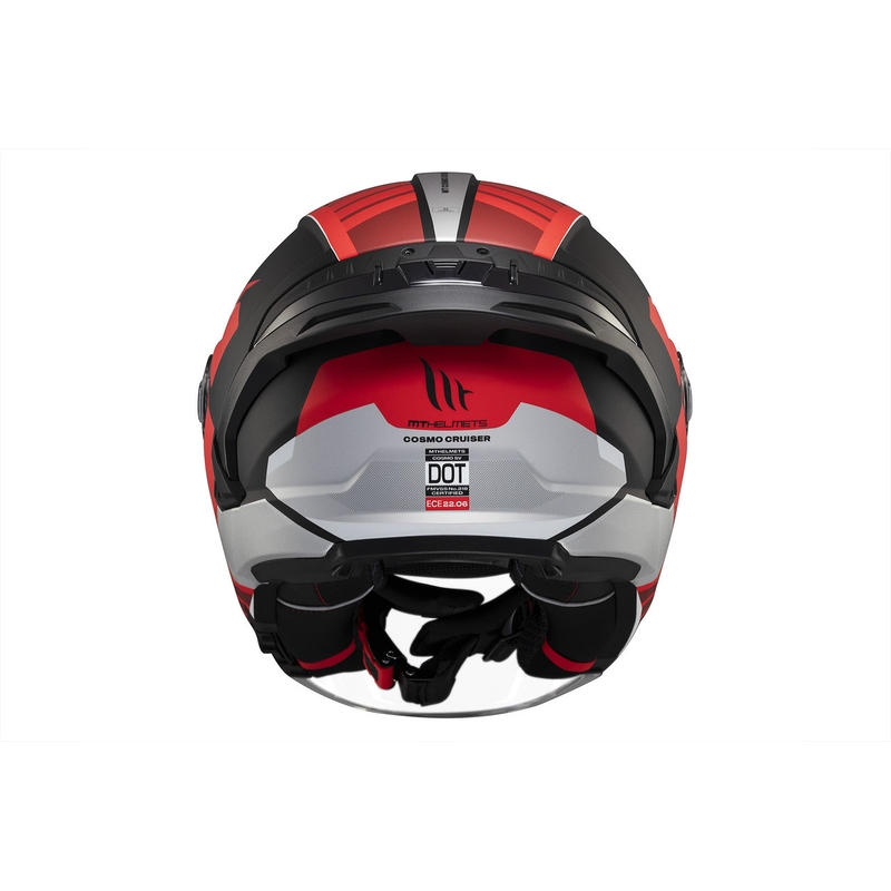 Offener Helm MT Cosmo SV Cruiser matt rot-schwarz-grau